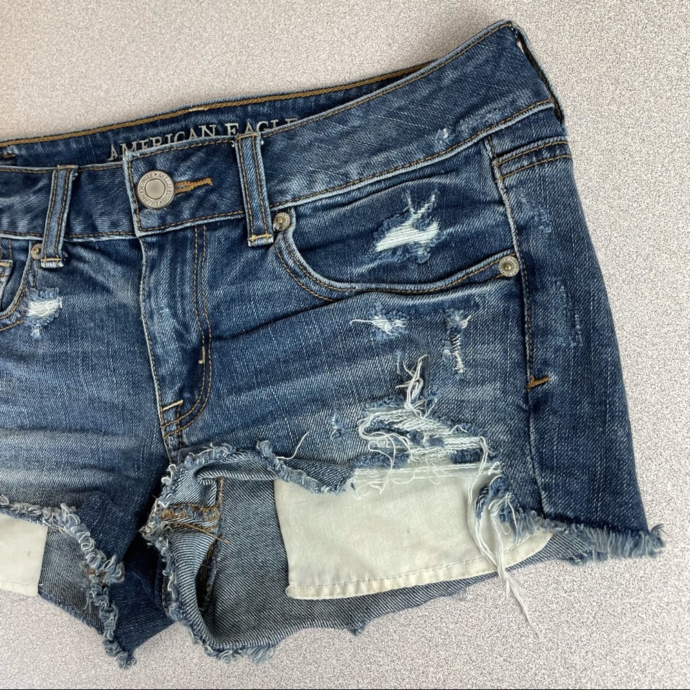 American Eagle Shortie Distressed Denim Shorts - Picture 5 of 8